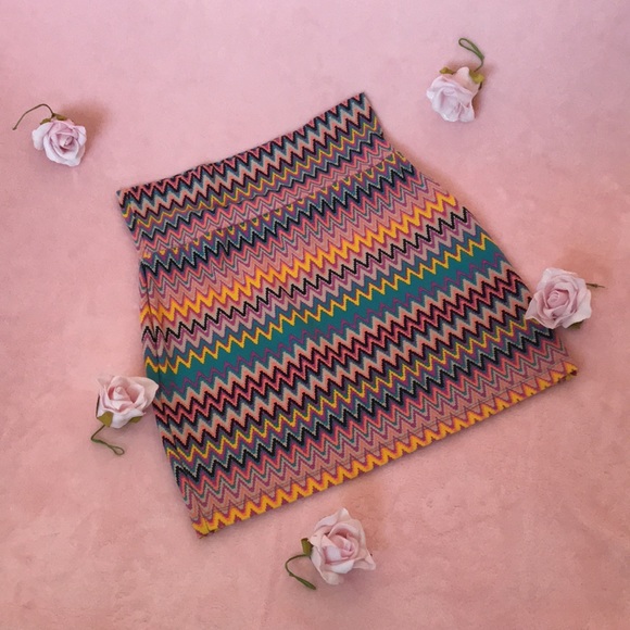 Pastel Aztec Print Bodycon Skirt